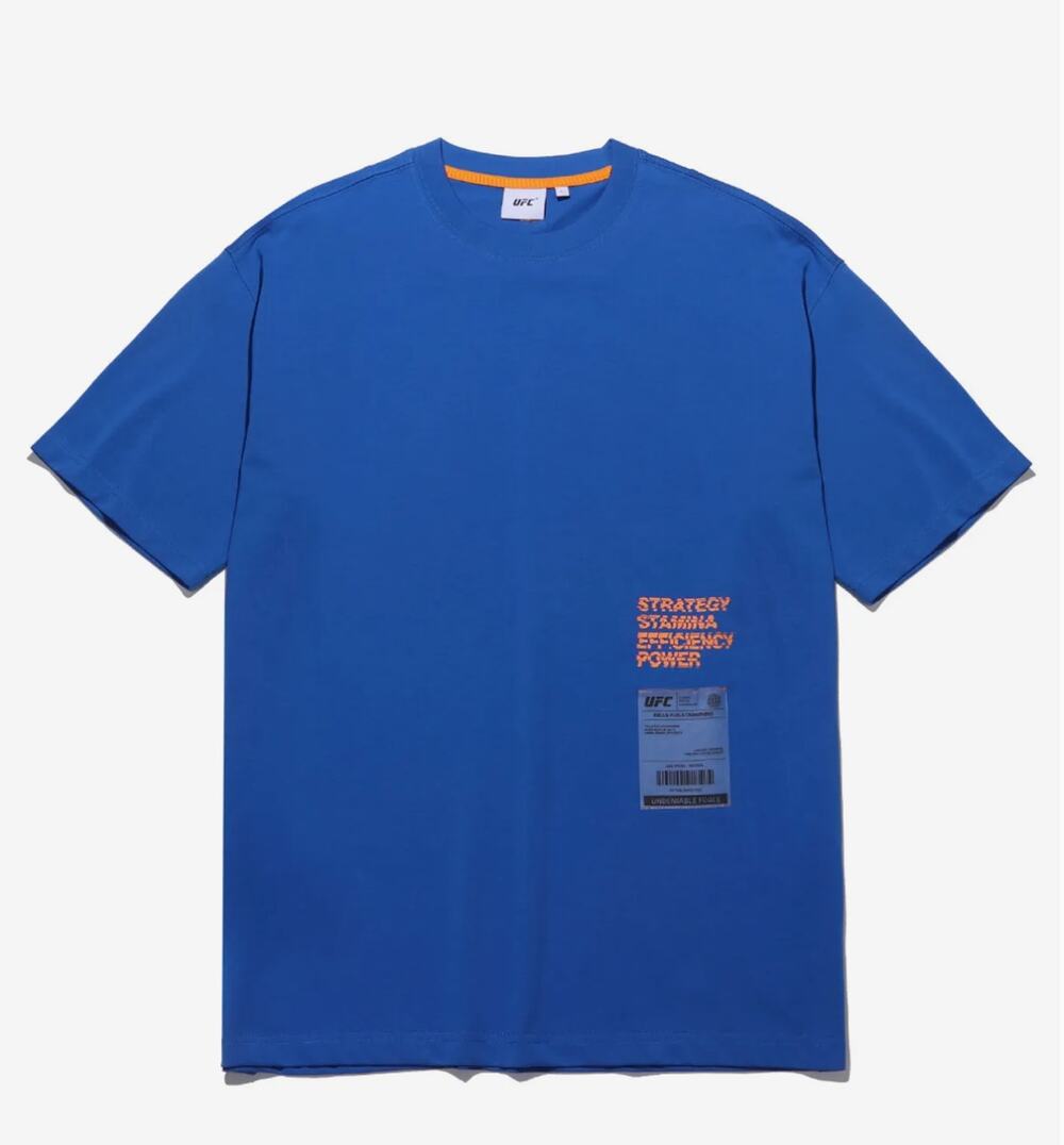 UFC Sport Overfit T-shirt Blue Orange Logo Size Large